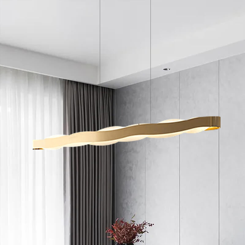 Modern Luxury Stainless Steel LED Chandelier - Long Bar Design with Acrylic Accents for Elegant Lighting