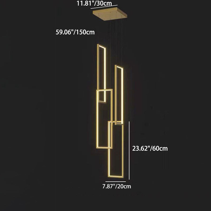 Modern Minimalist LED Chandelier - Iron, Aluminum & Silica Ceiling Plate for Stairway