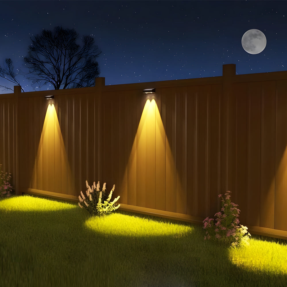Solar-Powered Waterproof Multi-Color Square Wall Lights for Outdoors