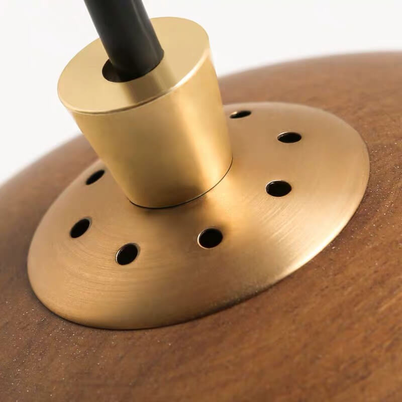 Nordic Minimalist Solid Wood Dome Glass LED Pendant Light