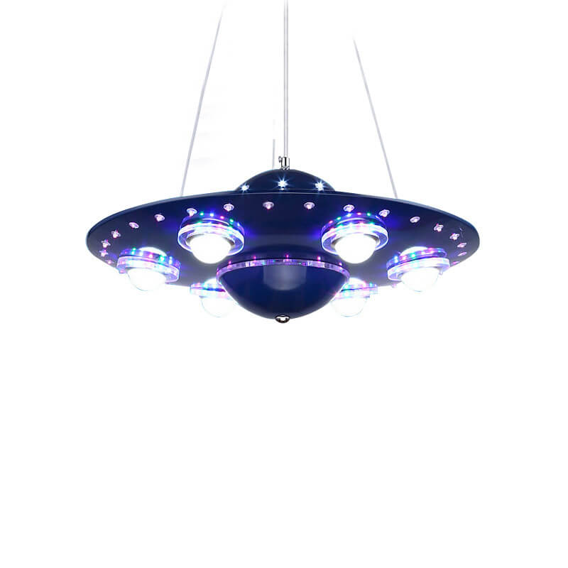 Contemporary Creative Kids Spaceship Iron Glass LED Chandelier for Bedroom Lighting, Unique Space-Themed Decor, Modern Children's Room Illumination, Fantasy LED Pendant Light for Playroom, Stylish Home Decor for Kids, Astronaut and Rocket Design Chandelie
