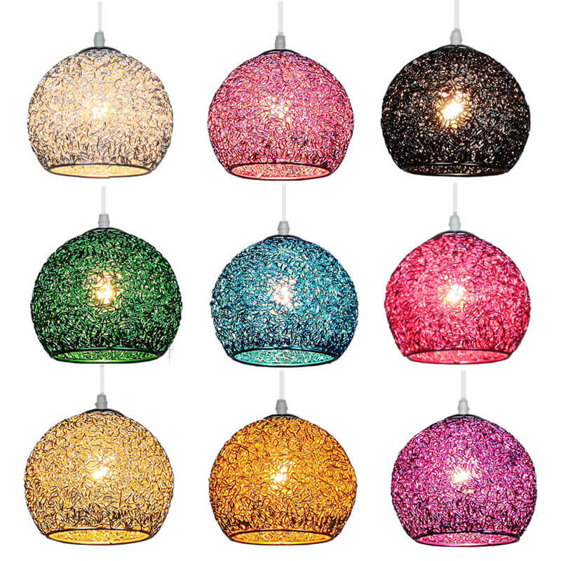 Contemporary Aluminum Macaron Round Pendant Light for Living Room
