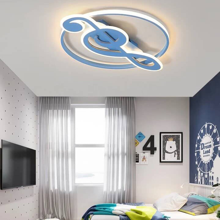 Nordic Creative Music Notes Design LED Flush Mount Ceiling Light, Modern Ceiling Lighting, Decorative LED Light Fixture, Unique Music Themed Home Decor, Stylish Flush Mount Lights for Living Room, Bedroom and Dining Room, Energy Efficient Ceiling Light, C