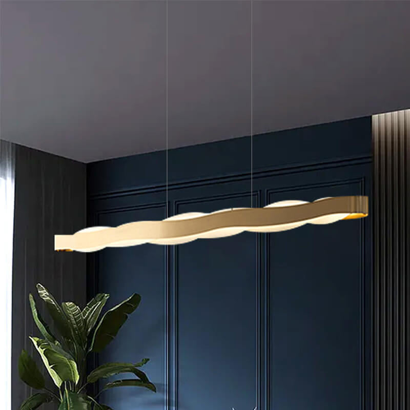 Modern Luxury Stainless Steel LED Chandelier - Long Bar Design with Acrylic Accents for Elegant Lighting