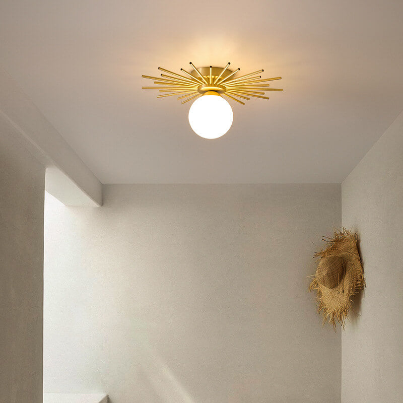 Glass Ball Semi-Flush Mount Light Fixture for Modern Home Decor