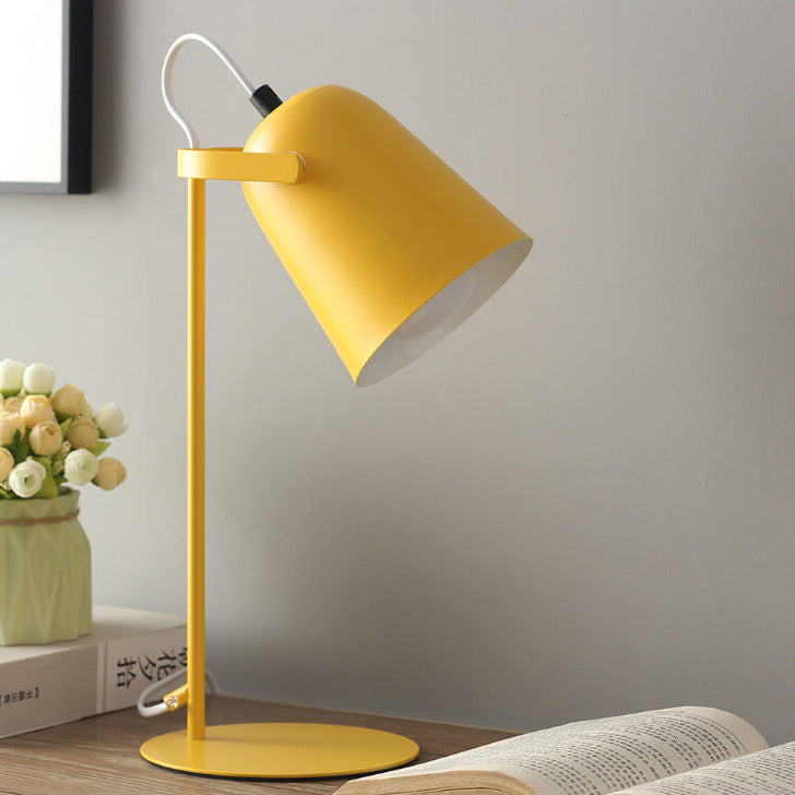 Nordic Macaroon Column Shade 1-Light Table Lamp - Modern Scandinavian Lighting, Elegant Home Decor, Stylish Nightstand Lamp, Minimalist Design, Contemporary Illumination, Bedroom & Living Room Accent, Decorative Table Light, Warm Cozy Atmosphere, High-Qua