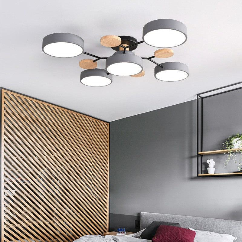 Contemporary Scandinavian Round LED Semi-Flush Mount Ceiling Light for Living Room