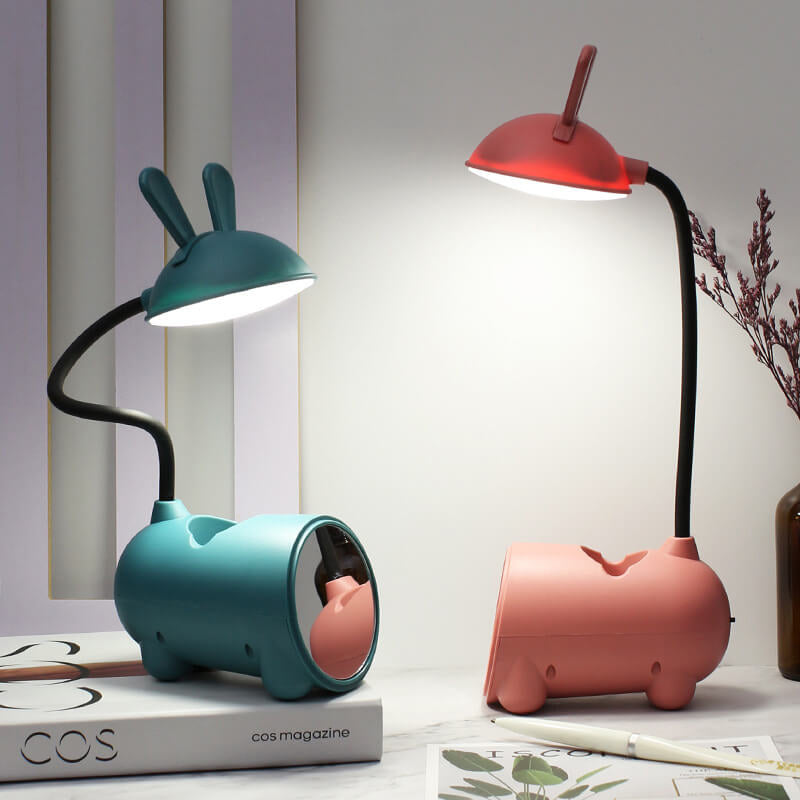 Cartoon Rabbit LED Touch USB Desk Lamp - Creative Pen Holder Night Light