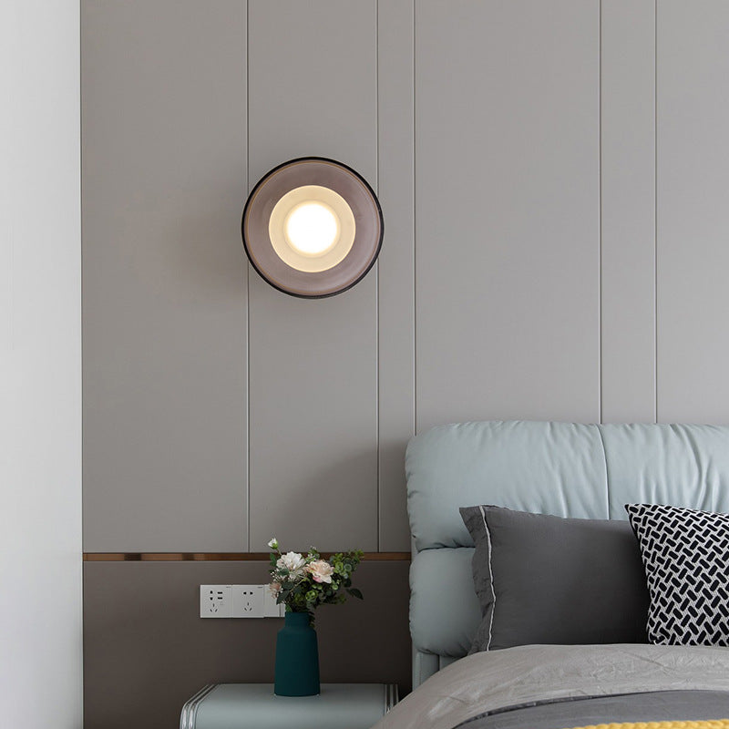 Nordic Vintage Round Glass LED Wall Sconce Lamp