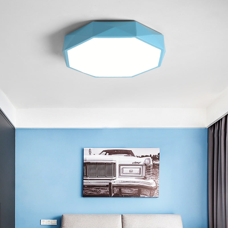 Contemporary Nordic Macaron Diamond Acrylic LED Ceiling Light for Living Room