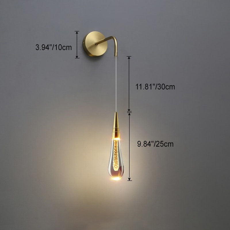 Teardrop Crystal LED Wall Sconce for Bedroom - Modern Luxury Lighting Solution