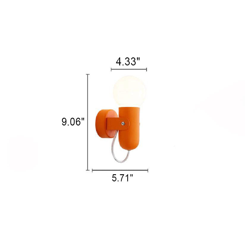 Nordic Solid Color Round Head Wall Sconce 1-Light Lamp