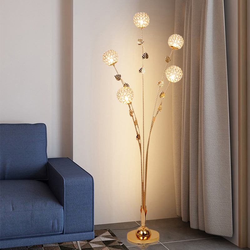 Modern Luxury Leaf Flower Globe Floor Lamp - 5-Light Iron Aluminum Design for Living Room  

Elevate your living space with this stunning modern luxury floor lamp, featuring a unique leaf flower globe design. Crafted from durable iron and aluminum, this 5