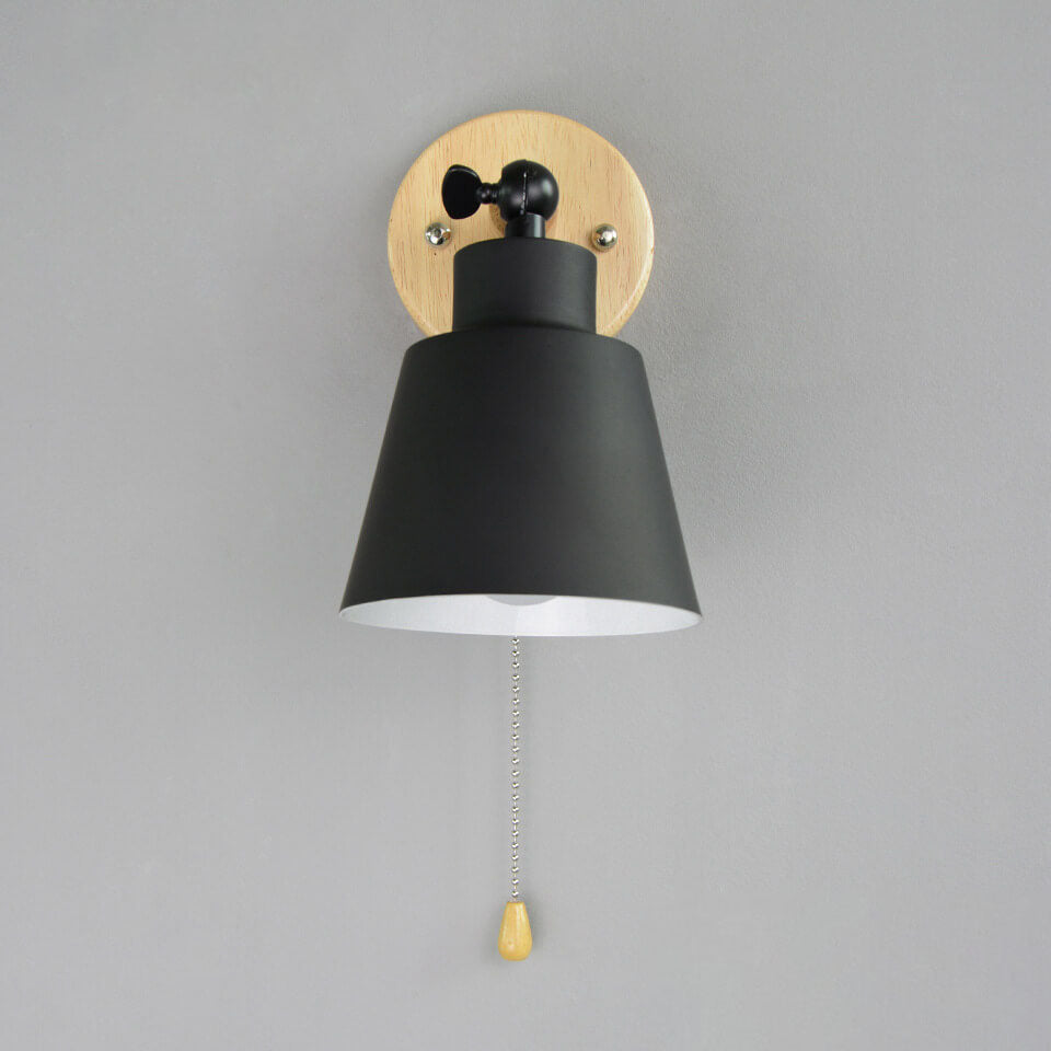 Nordic Minimalist Rotatable Wood 1-Light Wall Sconce Lamp Serene Design