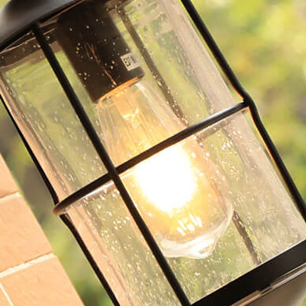 European Vintage Waterproof Iron Glass Wall Sconce Lamp - 1-Light Outdoor Fixture