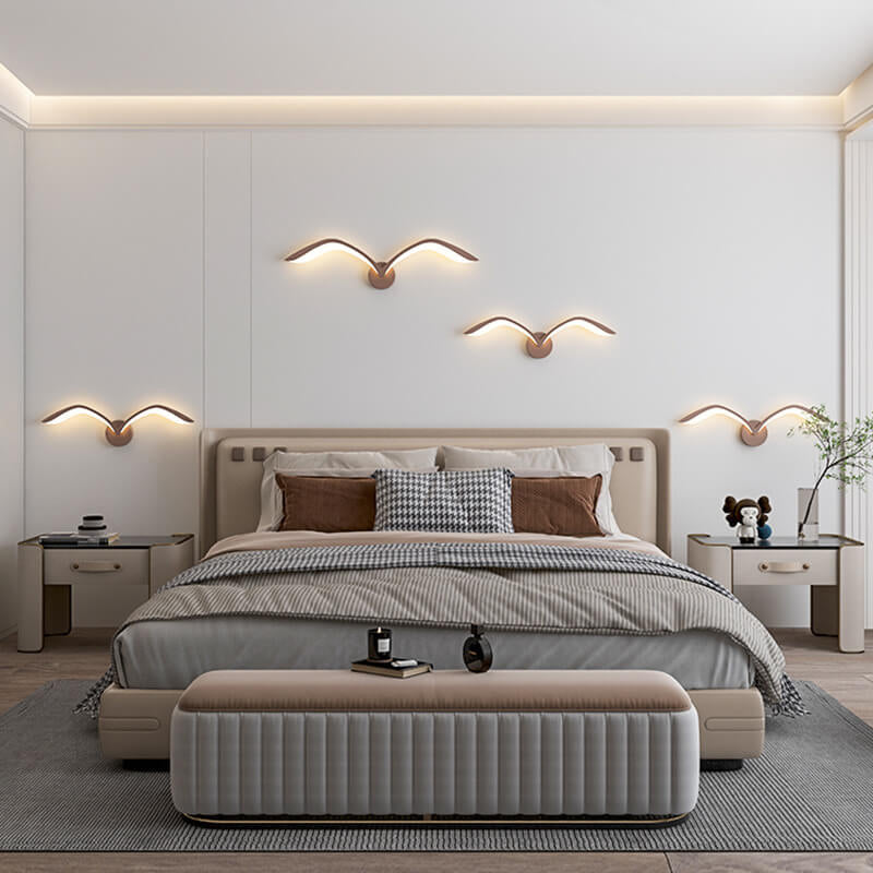Nordic Minimalist Seagull Acrylic LED Wall Sconce Lamp - Modern Lighting Design, Energy-Efficient, Home Décor, Scandinavian Style, Adjustable Brightness