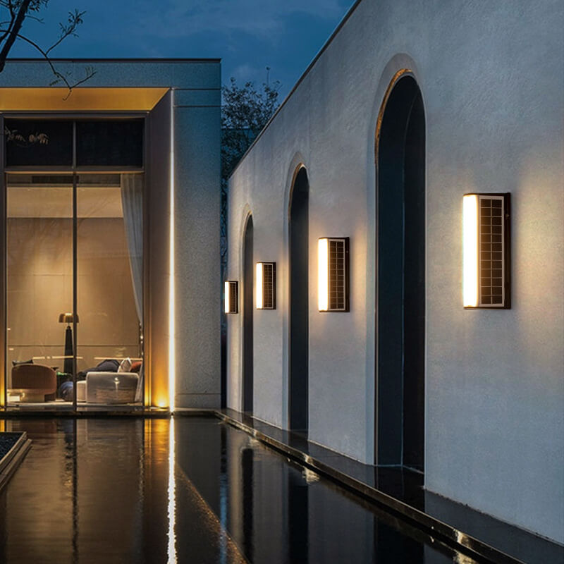 Modern Acrylic Solar LED Garden Wall Light - Waterproof Outdoor Lighting