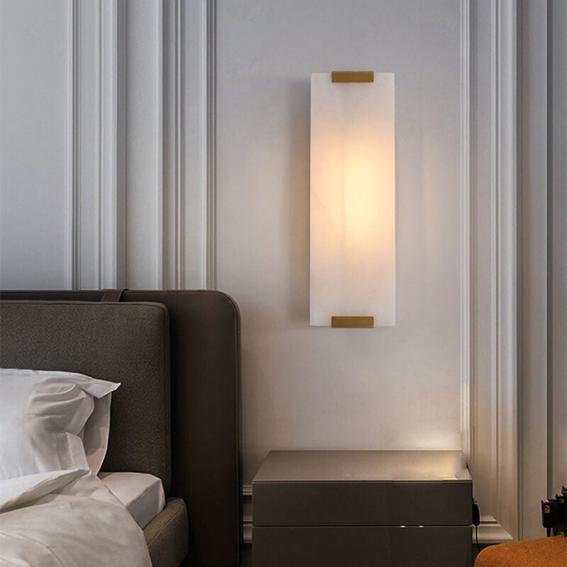 Nordic Light Luxury Copper Marble Strip Design 3-Light Wall Sconce Lamp - Modern Wall Lighting Fixture, Elegant Copper Finish, Marble Accent, Contemporary Home Decor, Stylish Indoor Lighting, Bedroom, Living Room, Hallway Illumination, Scandinavian Design