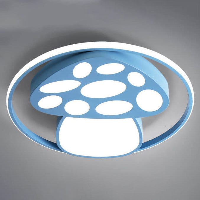 Modern Cartoon Mushroom Circle LED Kids Flush Mount Ceiling Light Creative Nursery Room Lighting Fun Colorful Design Children’s Bedroom Fixture Child-Friendly Indoor Lighting Energy-Efficient LED Ceiling Light Bright Decorative Lighting for Kids Playroom