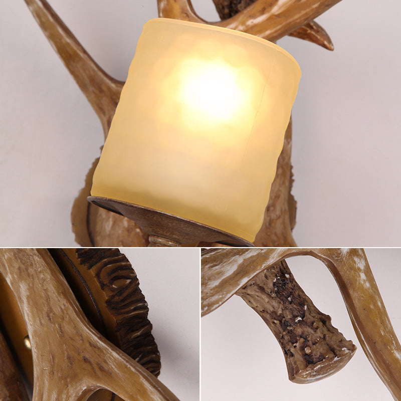 Modern Retro Antler Glass Wall Sconce Lamp - Stylish Home Lighting Fixture
