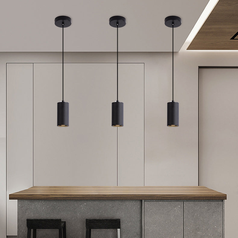 Modern Minimalist Iron Column Pendant Light - 1-Light Fixture for Living Room