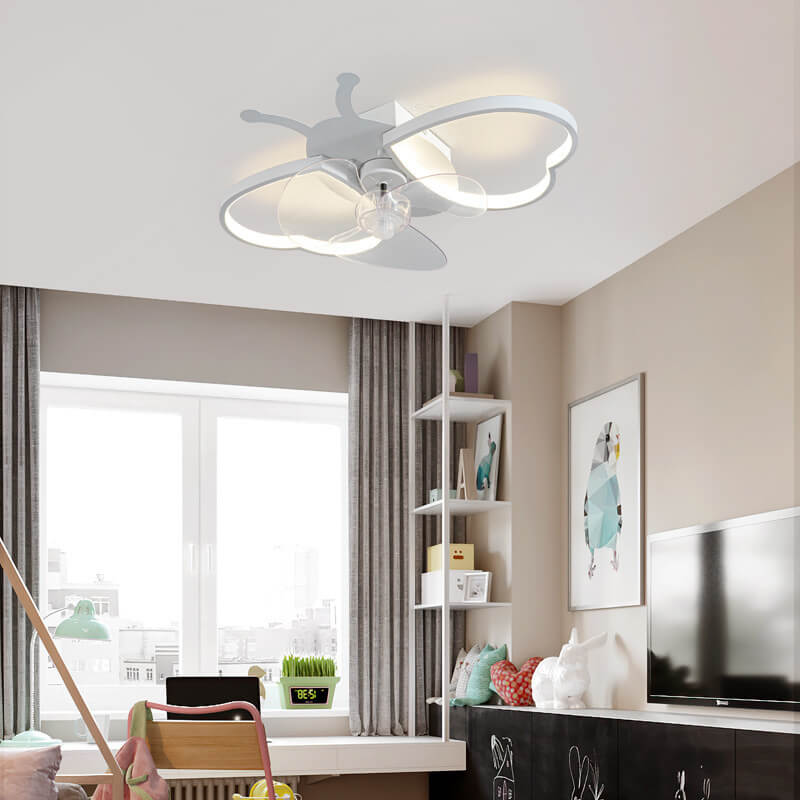 Nordic Silicone Butterfly LED Ceiling Fan Light