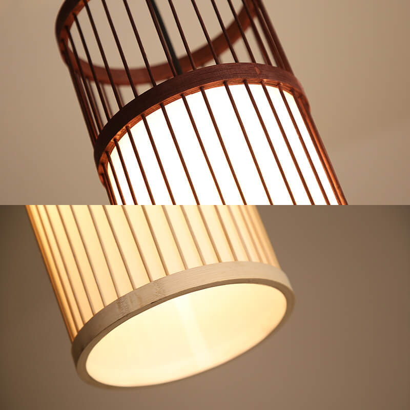 Japanese Zen Bamboo Weaving Lantern Pendant Light - 1-Light Hanging Fixture for Tranquil Spaces