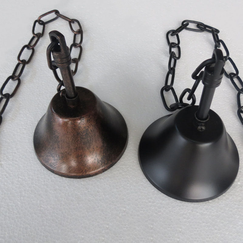 Rustic Round Glass Bucket Iron Candelabra 3-Light Chandelier for Living Room