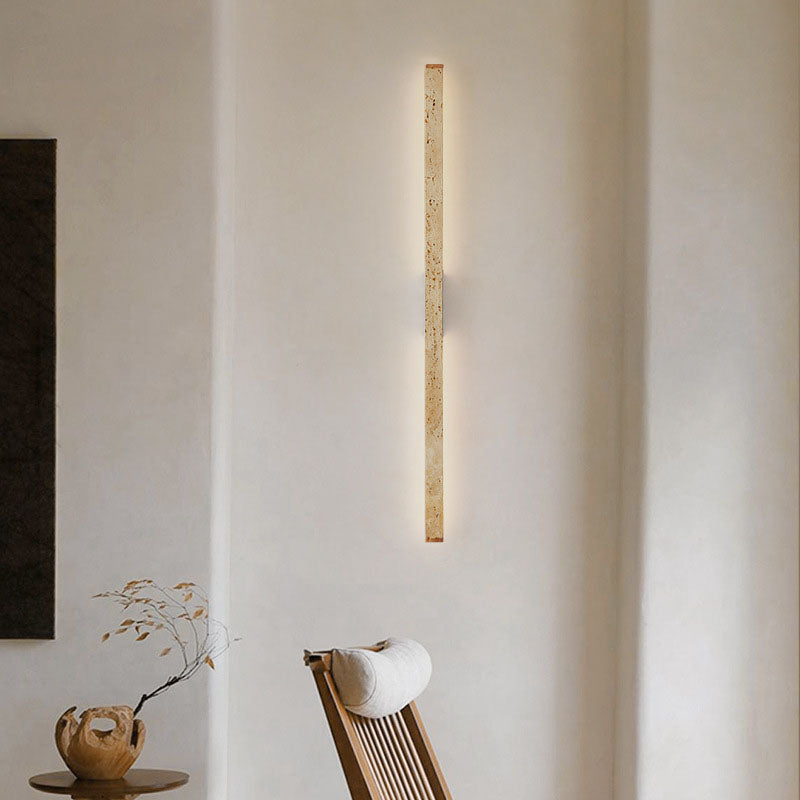 Wabi-Sabi Yellow Travertine LED Wall Sconce Lamp