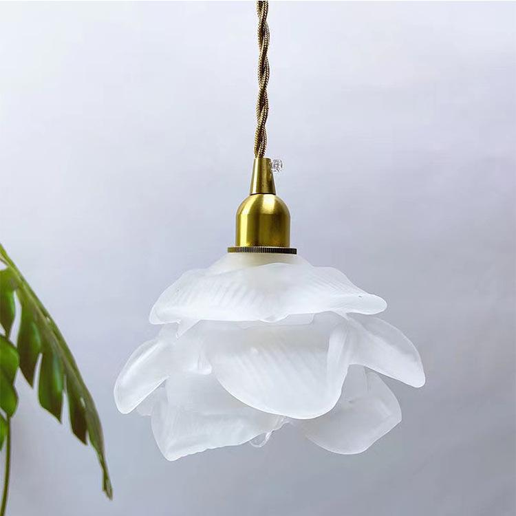 French Vintage Petal Glass LED Pendant Light