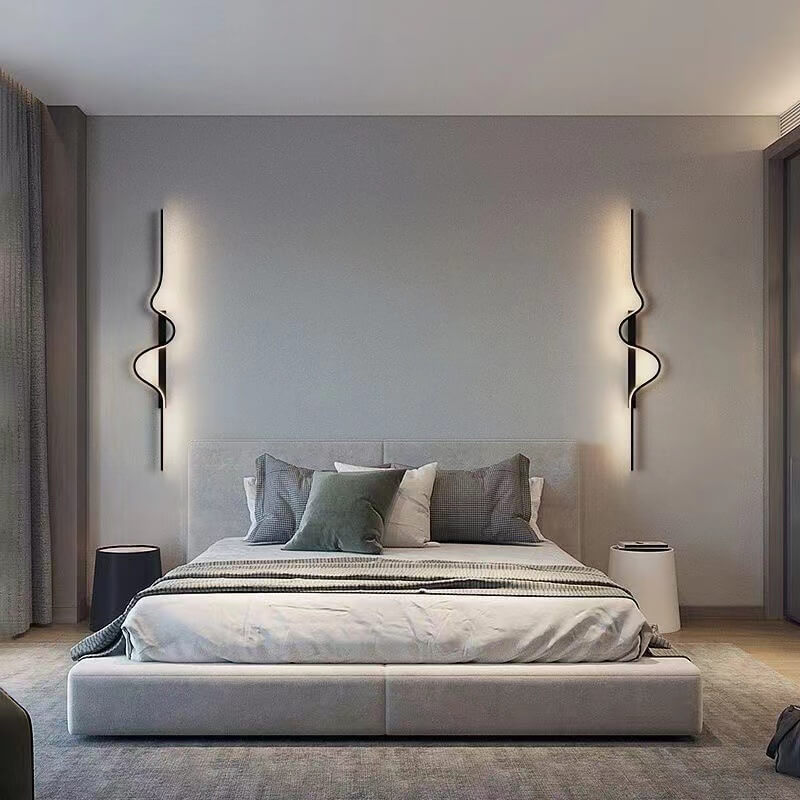 Modern Minimalist Aluminum Iron LED Wall Sconce for Living Room