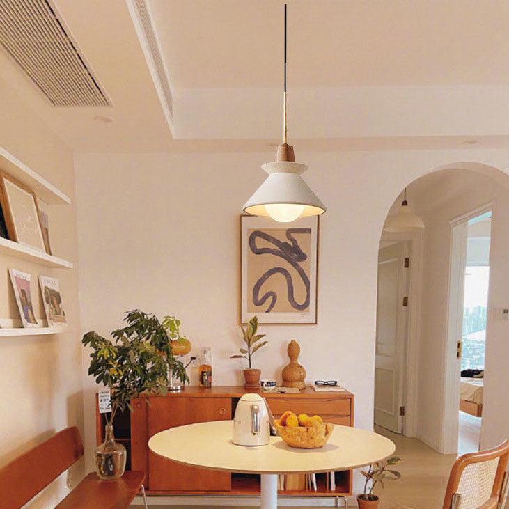 Nordic Minimalist Macaron Wood Cement Pendant Light - 1-Light Design for Modern Home Decor