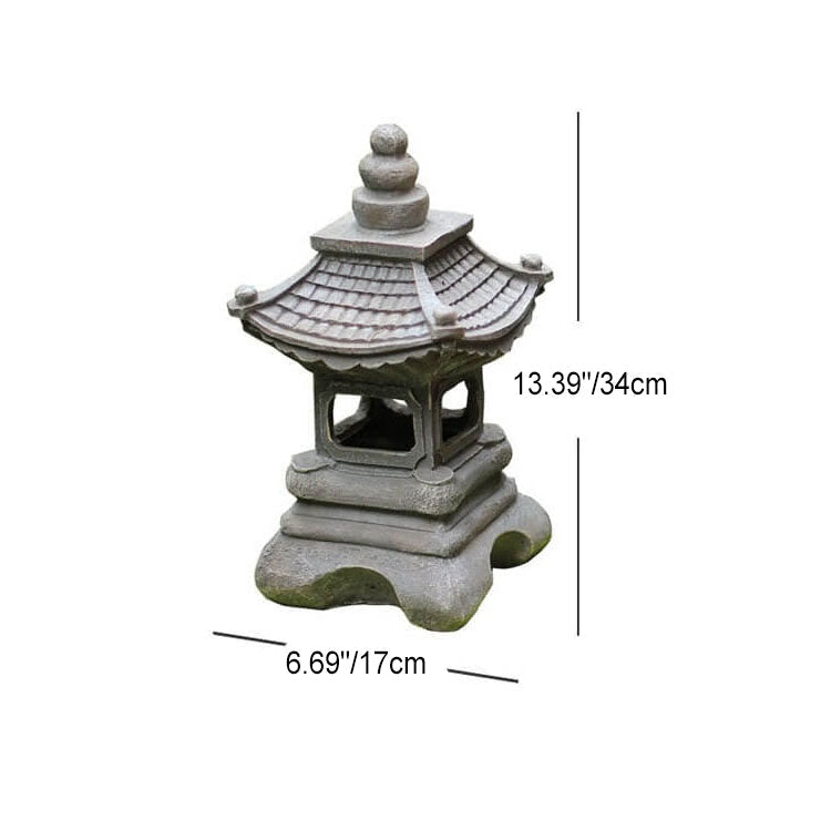 Japanese Zen Solar Pagoda Stone LED Outdoor Light - Waterproof Garden Decoration