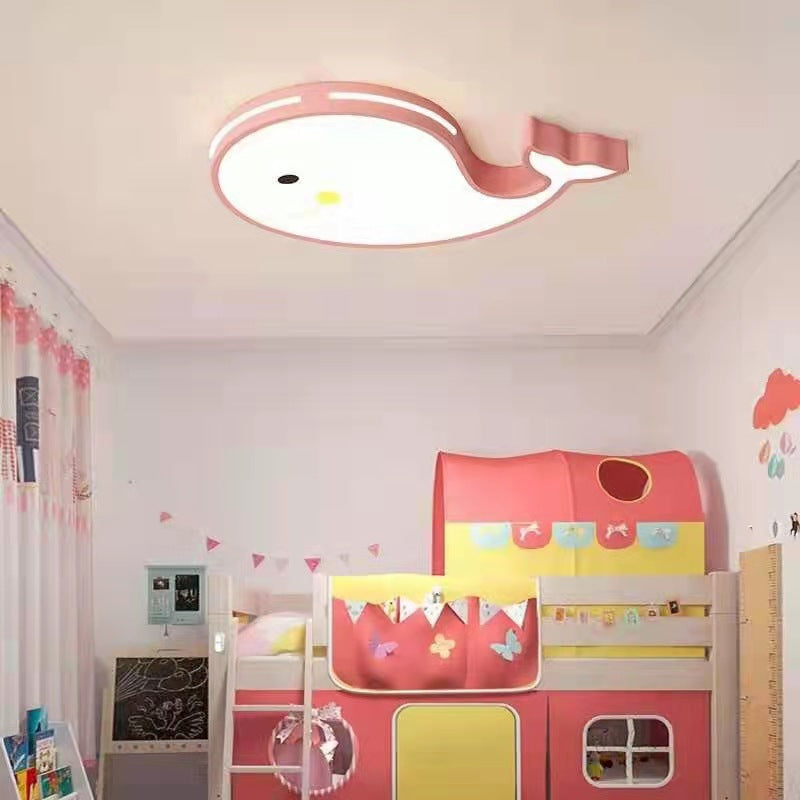 Contemporary Cartoon Whale Acrylic LED Ceiling Light for Kids' Bedroom