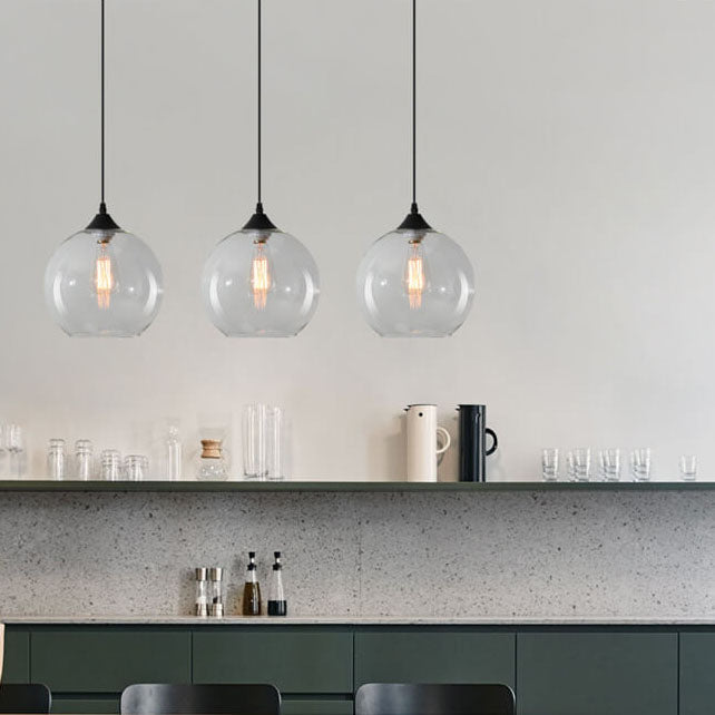 Modern Minimalist Stained Glass Iron 1-Light Pendant for Living Room