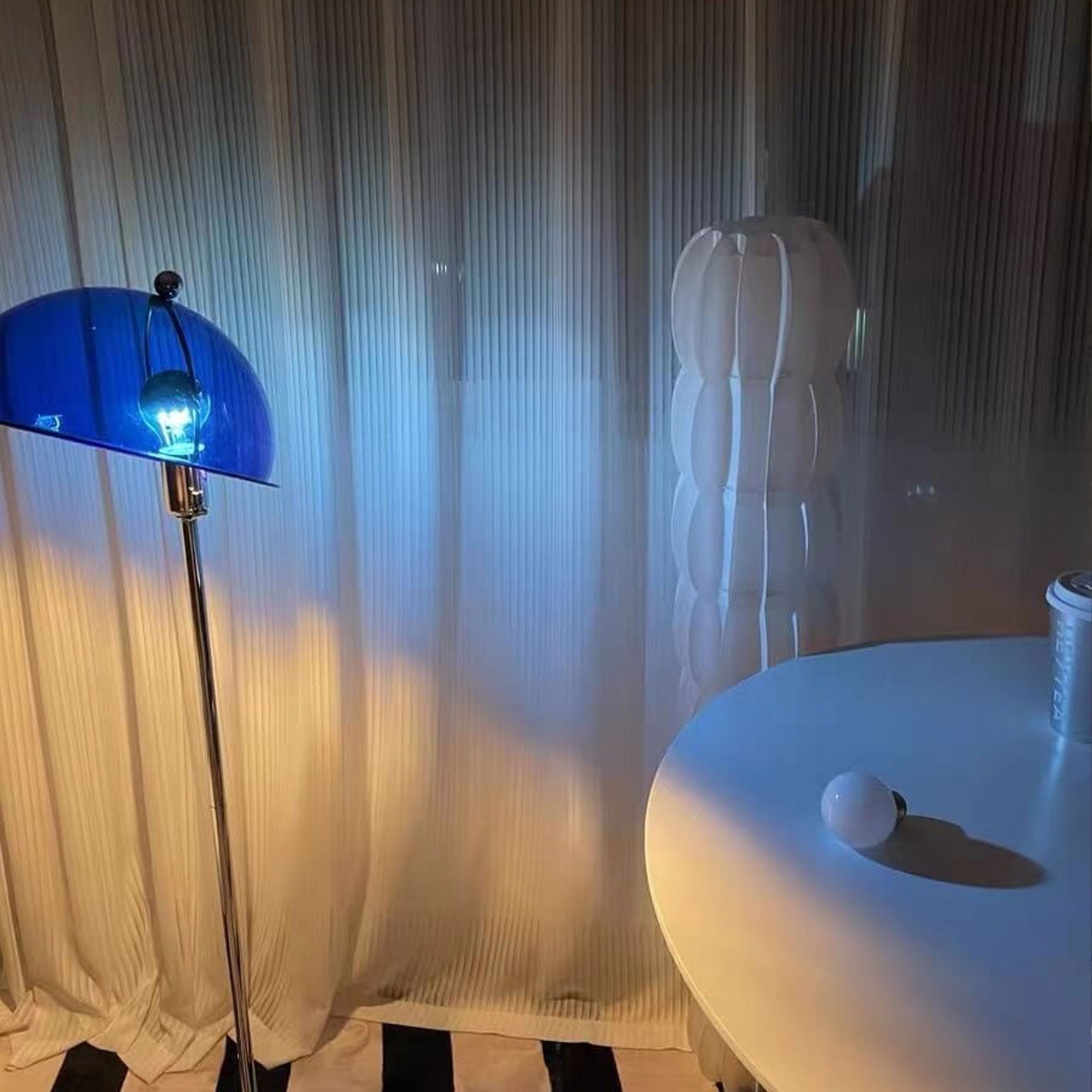 Creative Retro Mushroom Design Floor Lamp - 1-Light Acrylic Standing Lamp