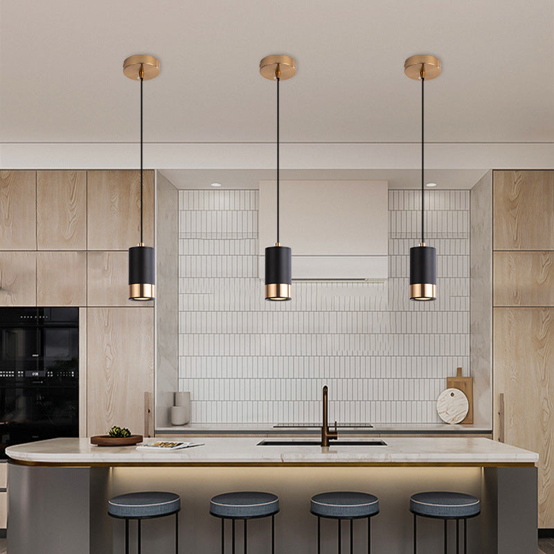 Modern Minimalist Iron Column Pendant Light - 1-Light Fixture for Living Room