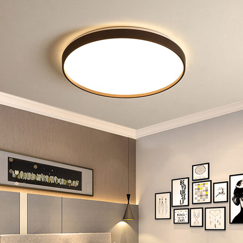 Modern Minimalist Round Acrylic LED Flush Mount Ceiling Light for Living Room & Bedroom