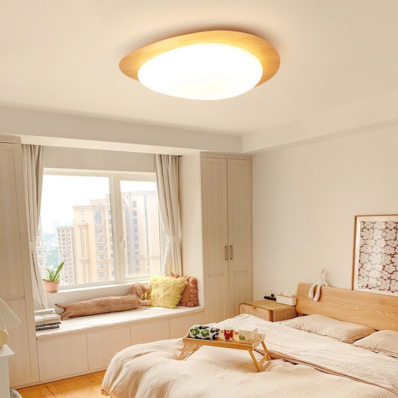 Contemporary Scandinavian Pebble Shape LED Flush Mount Light for Bedroom