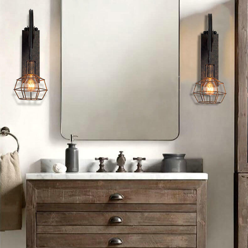 Vintage Industrial Pulley Wall Sconce - 1-Light Iron Lamp