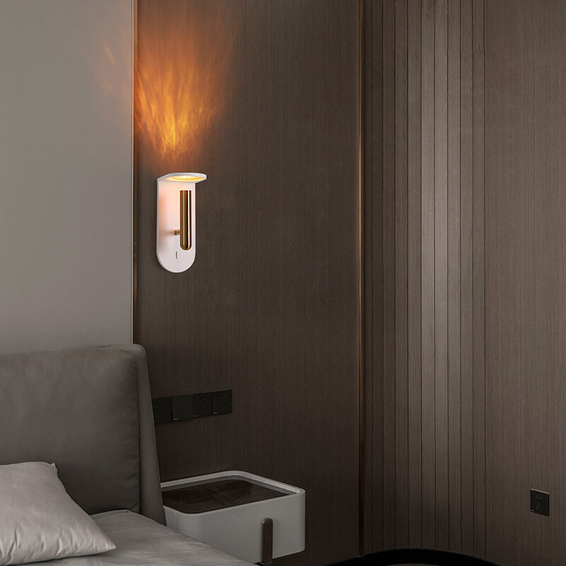 Industrial Adjustable LED Wall Sconce - Rotatable Flame Light Shadow Lamp