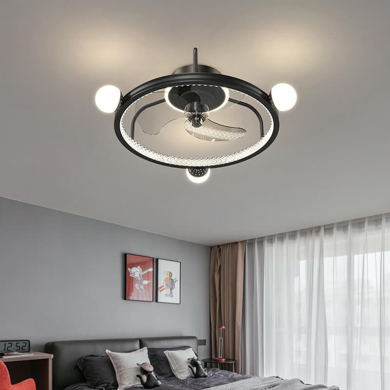 Modern Luxury LED Flush Mount Ceiling Fan Light - Full Star Design Ceiling Fixture