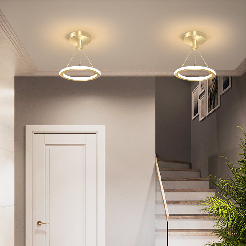 Modern Simplicity Aluminum Circle Strip LED Ceiling Light for Hallway