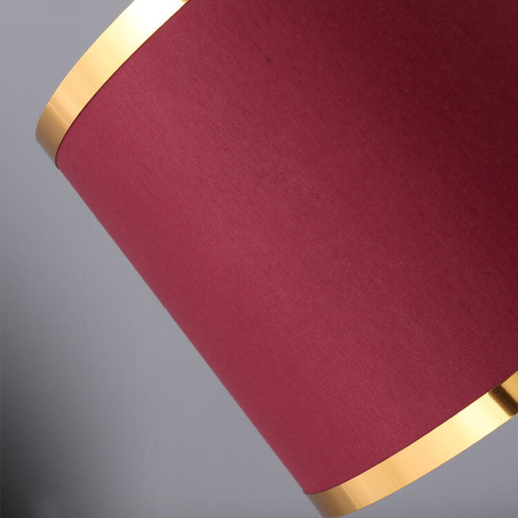 Modern Luxury Red Fabric Iron Knot Ring Table Lamp for Bedroom