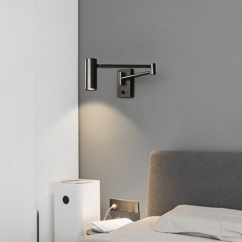 Nordic Luxury Copper Rotatable LED Wall Sconce Lamp for Eye Protection Reading