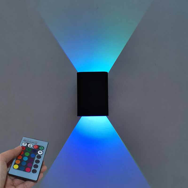 Modern Square Aluminum LED RGB Wall Sconce Lamp with Adjustable Colors and Brightness