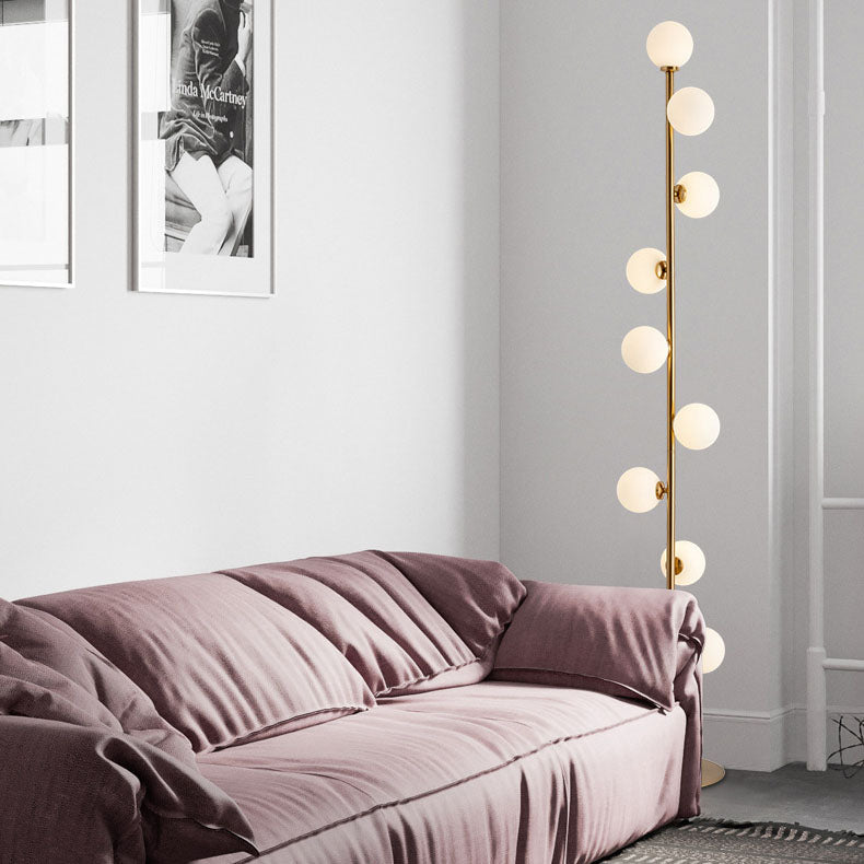 Contemporary Scandinavian 9-Light Metal Floor Lamp for Living Room