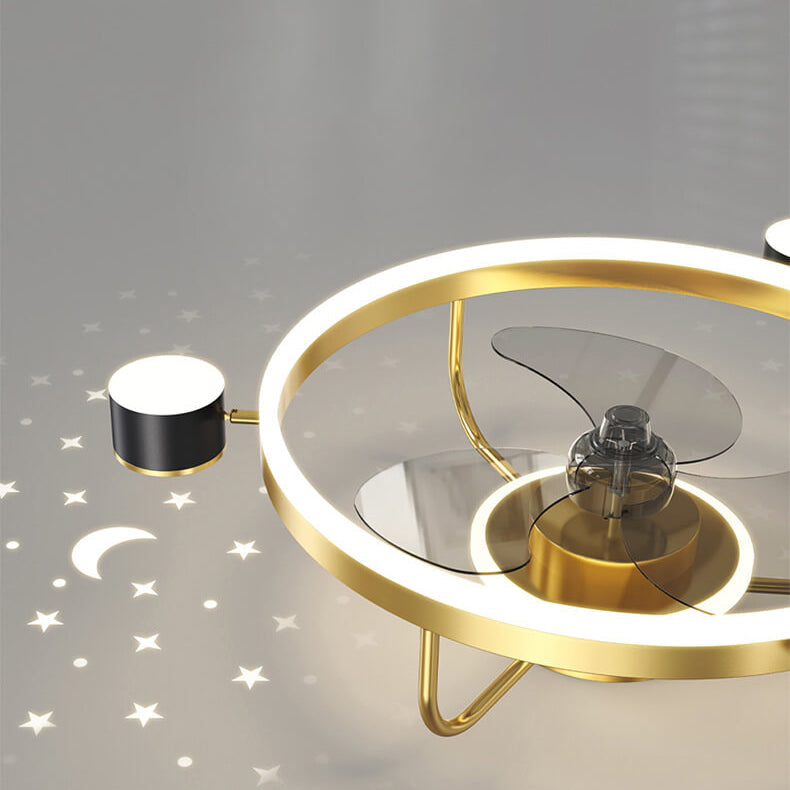 Modern Luxury Starry Sky LED Ceiling Fan Light