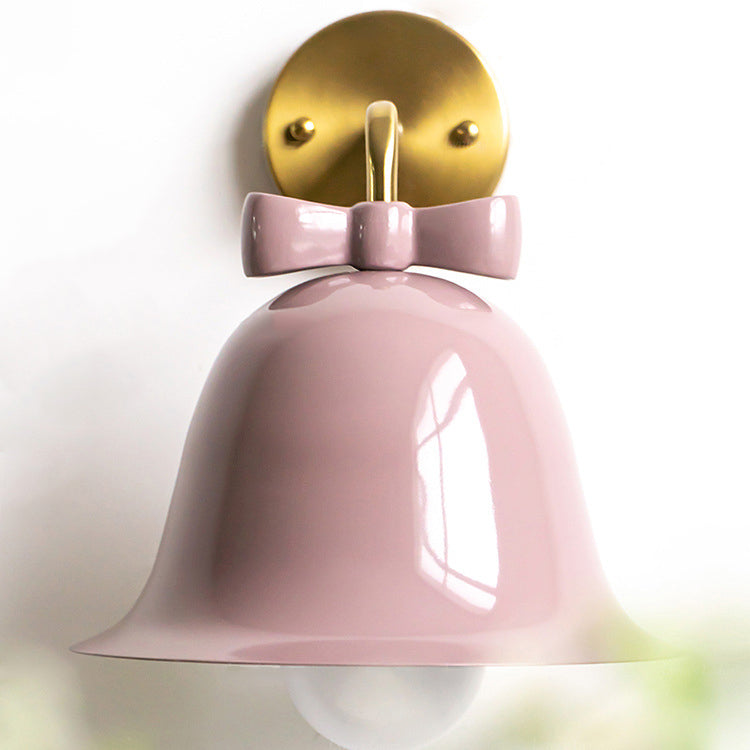 Traditional French Bell Wall Sconce Lamp - Round Iron 1-Light for Living Room