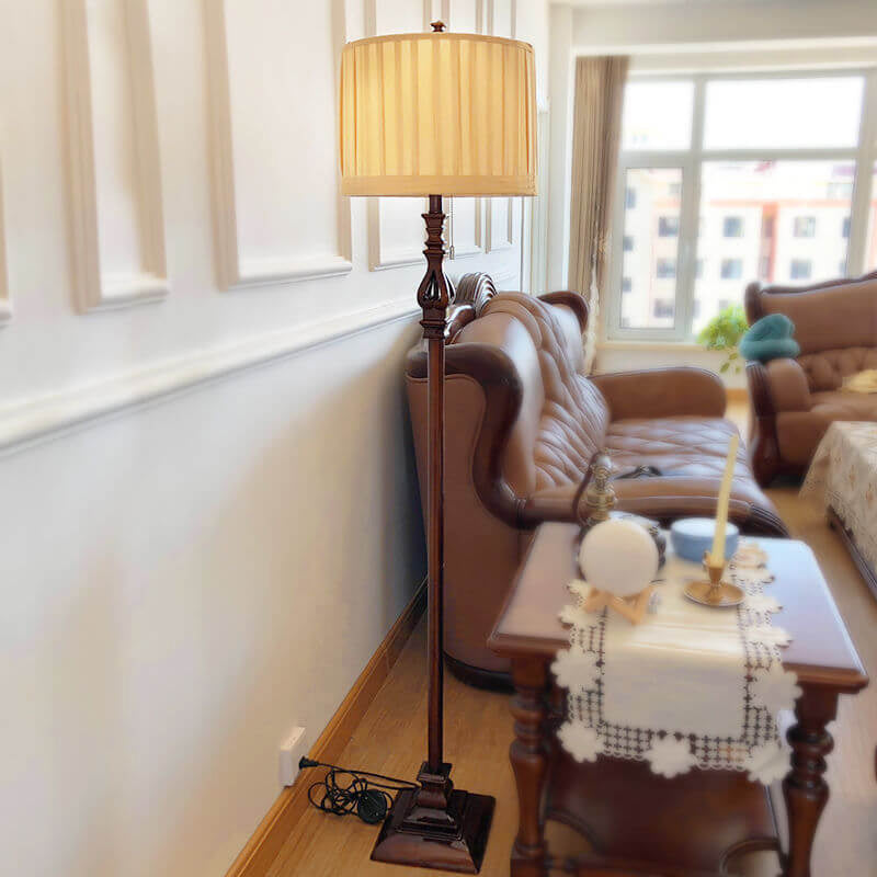 Modern European Retro Pleated Floor Lamp - 1-Light Designer Lighting